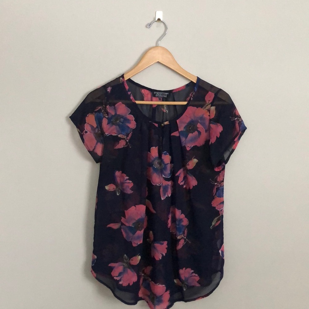 Papermoon Sheer Floral Blouse sz Med